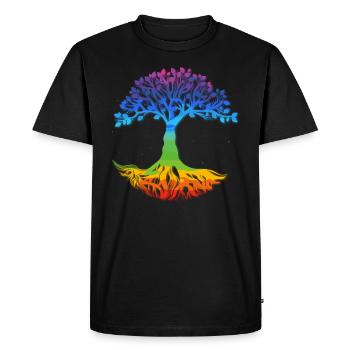 Arbre Yggdrasil Viking Celtique Norse Symbole de vie - T-shirt Premium bio Homme - noir - Devant - Nico (187cm)