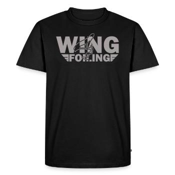 Wing Foiling ou Wing Surf et Wing surf Design - T-shirt Premium bio Homme - noir - Devant - Nico (187cm)