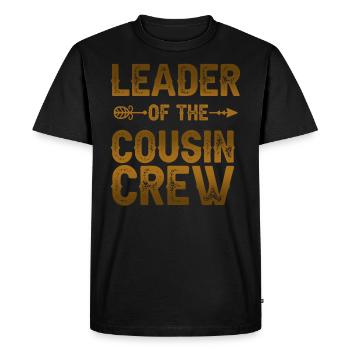Chef de l’équipage Cousin - T-shirt Premium bio Homme - noir - Devant - Nico (187cm)