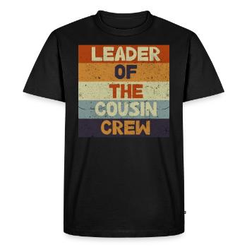 Chef de l’équipage Cousin - T-shirt Premium bio Homme - noir - Devant - Nico (187cm)