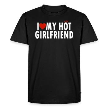 J’aime ma chemise de petite amie chaude I Heart My GF - T-shirt Premium bio Homme - noir - Devant - Nico (187cm)