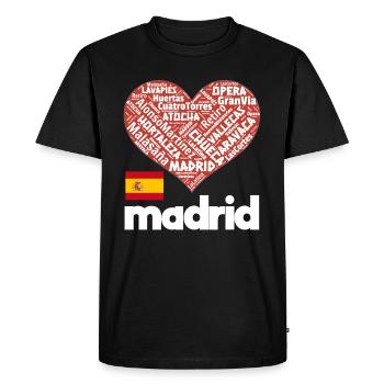 Madrid - T-shirt Premium bio Homme - noir - Devant - Nico (187cm)