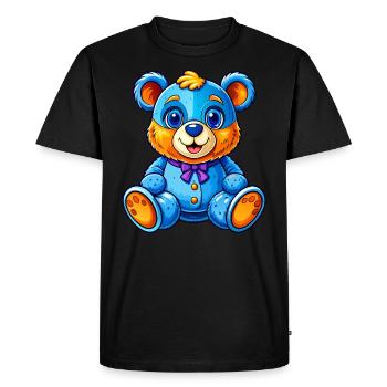 Teddy bleu - T-shirt Premium bio Homme - noir - Devant - Nico (187cm)