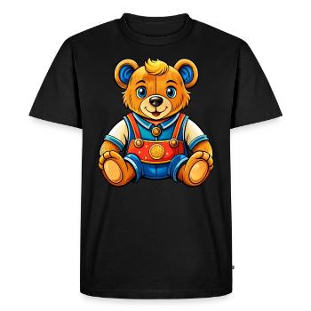 Cute Teddy - Men's Premium Organic T-Shirt - black - Front - Nico (187cm)