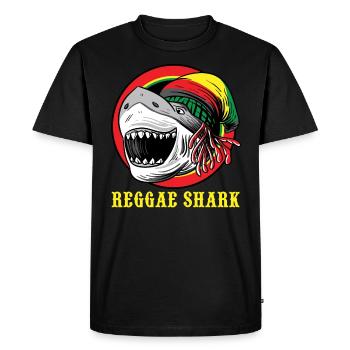 Chemise Reggae Shark Cadeau Rasta drôle - T-shirt Premium bio Homme - noir - Devant - Nico (187cm)
