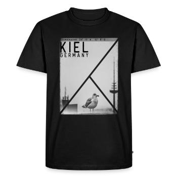 KIEL Koordinaten - Männer Premium Bio T-Shirt - Schwarz - Vorne - Nico (187cm)