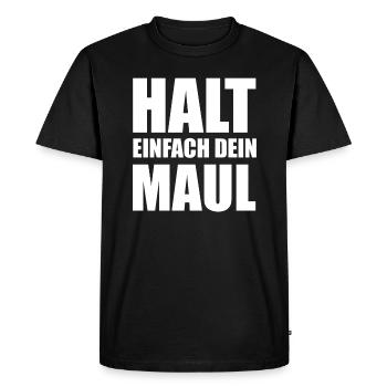 Ferme ta gueule - T-shirt Premium bio Homme - noir - Devant - Nico (187cm)