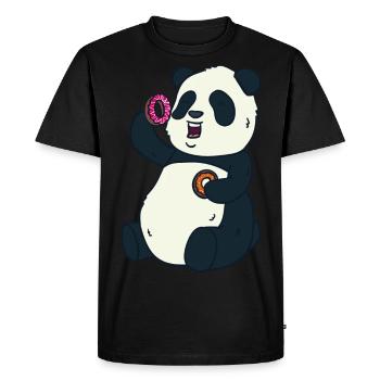 Donuts Panda - T-shirt Premium bio Homme - noir - Devant - Nico (187cm)