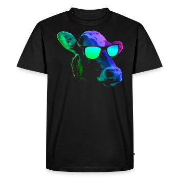 Cool Cow - Men's Premium Organic T-Shirt - black - Front - Nico (187cm)