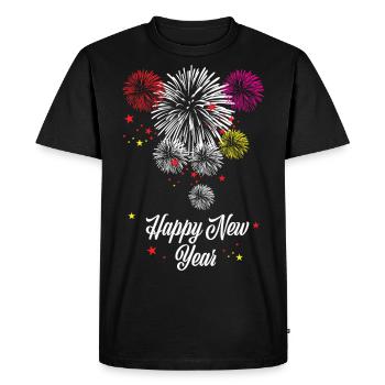 Feux d’artifice Amant - T-shirt Premium bio Homme - noir - Devant - Nico (187cm)