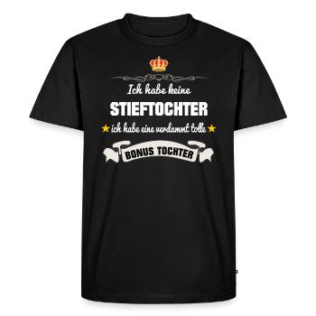 Stieftochter Bonus Tochter Bonus Mama Bonus Papa - Männer Premium Bio T-Shirt - Schwarz - Vorne - Nico (187cm)