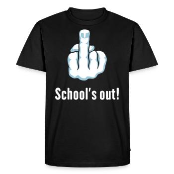 School’s Out! (Fuck You / Fuck Off) - Men's Premium Organic T-Shirt - black - Front - Nico (187cm)
