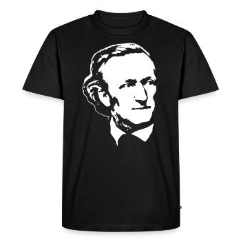 Richard Wagner weiß auf schwarz - T-shirt Premium bio Homme - noir - Devant - Nico (187cm)