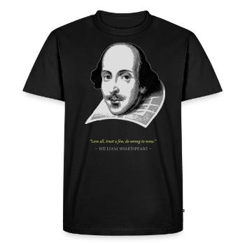 William Shakespeare Citation - T-shirt Premium bio Homme - noir - Devant - Nico (187cm)