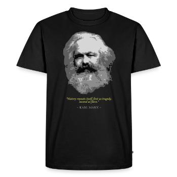 Karl Marx Citation - T-shirt Premium bio Homme - noir - Devant - Nico (187cm)