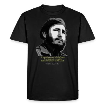 Fidel Castro Citation - T-shirt Premium bio Homme - noir - Devant - Nico (187cm)