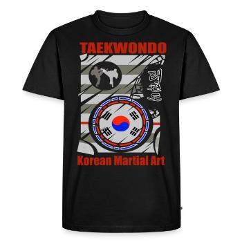 Taekwondo Korea - Martial Arts T-Shirt & Hoodie - Men's Premium Organic T-Shirt - black - Front - Nico (187cm)