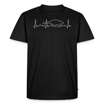 Ankylosaurus battement de coeur - T-shirt Premium bio Homme - noir - Devant - Nico (187cm)