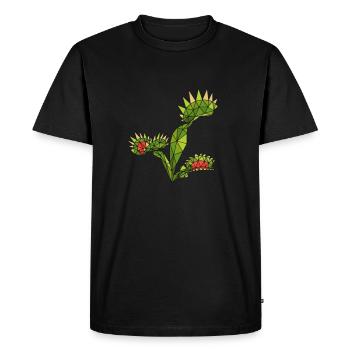Plantes carnivores Venus Piège à mouches - T-shirt Premium bio Homme - noir - Devant - Nico (187cm)