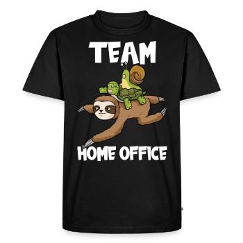Team Home Office Escargot tortue paresseux - T-shirt Premium bio Homme - noir - Devant - Nico (187cm)