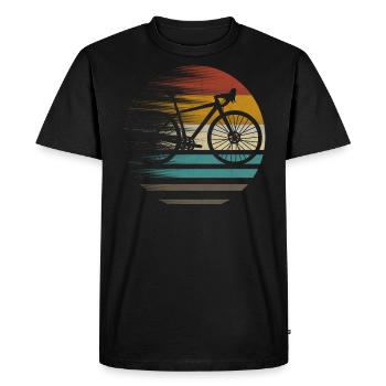 Gravelbike Gravel Rennrad Fahrrad Geschenk retro - Männer Premium Bio T-Shirt - Schwarz - Vorne - Nico (187cm)
