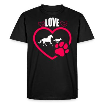 Équitation chiens cheval cadeau cheval amoureux - T-shirt Premium bio Homme - noir - Devant - Nico (187cm)