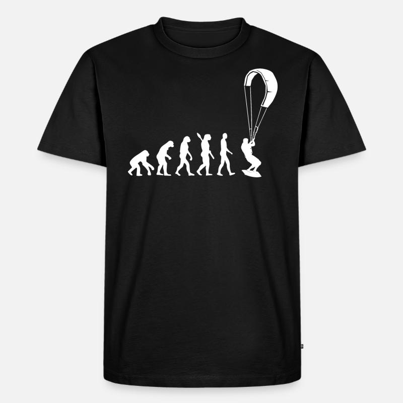 Kitesurf - Evolution de l’Homme, Darwin - T-shirt Premium bio Homme - noir