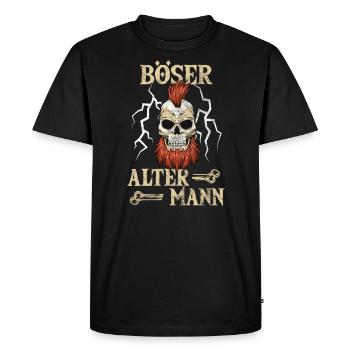 Böser Alter Mann - Totenkopf Alter Weißer Mann - Männer Premium Bio T-Shirt - Schwarz - Vorne - Nico (187cm)