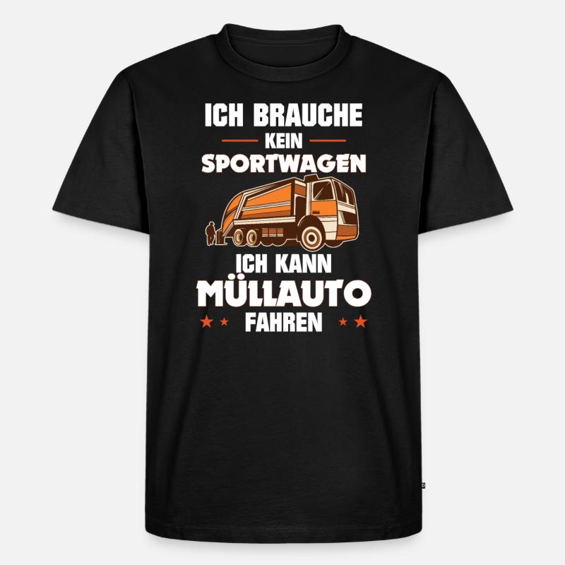 Müllmann Müllabfuhr Müllauto - Männer Premium Bio T-Shirt - Schwarz