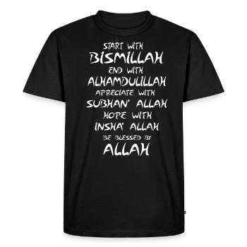 Muslim Muslims Allah God Koran Islam Saying - Men's Premium Organic T-Shirt - black - Front - Nico (187cm)