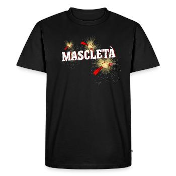 Mascleta Rouge - T-shirt Premium bio Homme - noir - Devant - Nico (187cm)