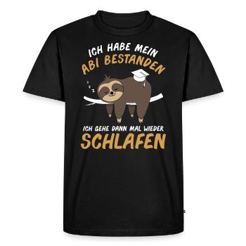 Abitur Abi Matura Abschluss Faultier Geschenk - Männer Premium Bio T-Shirt - Schwarz - Vorne - Nico (187cm)