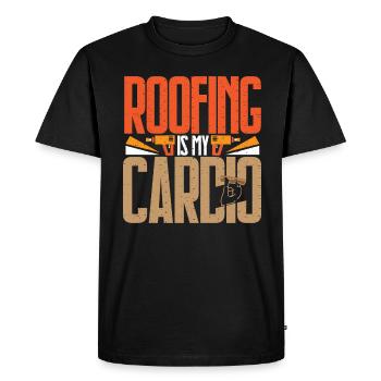 Couvreur Artisan Profession Toiture Artisanat Maison Construction - T-shirt Premium bio Homme - noir - Devant - Nico (187cm)