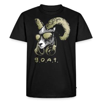 DJ Goat Bling G.o.a.t. Cool and Funny Music - Men's Premium Organic T-Shirt - black - Front - Nico (187cm)