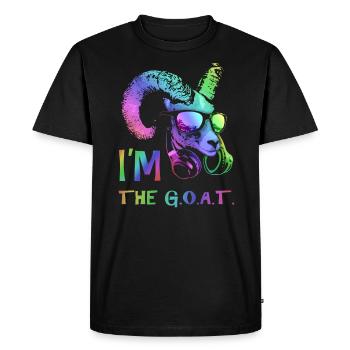 I'm The GOAT Cool and Funny Music Animal with - Men's Premium Organic T-Shirt - black - Front - Nico (187cm)