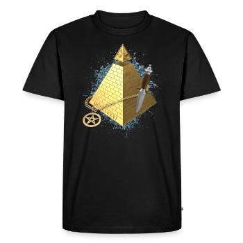 Gold illuminati - Men's Premium Organic T-Shirt - black - Front - Nico (187cm)