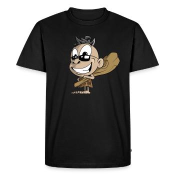 Little Neanderthal with mace - Men's Premium Organic T-Shirt - black - Front - Nico (187cm)