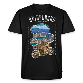 Heidelberg Allemagne Ville Skyline Accueil Amour - T-shirt Premium bio Homme - noir - Devant - Nico (187cm)