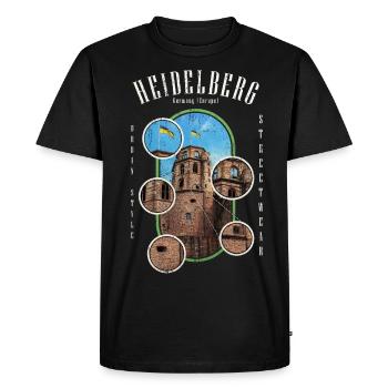 Heidelberg Allemagne Ville Skyline Accueil Amour - T-shirt Premium bio Homme - noir - Devant - Nico (187cm)