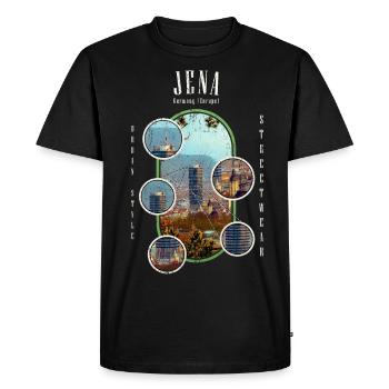 Jena Allemagne City Skyline Accueil Amour - T-shirt Premium bio Homme - noir - Devant - Nico (187cm)