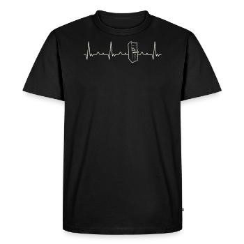 Arcade Game. Heart. Love. EKG. Pulse. Beat. - Men's Premium Organic T-Shirt - black - Front - Nico (187cm)