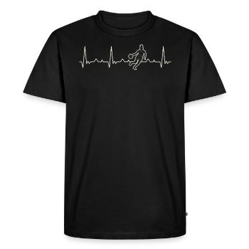Jugador de baloncesto femenino. Corazón. Amor. - T-shirt Premium bio Homme - noir - Devant - Nico (187cm)