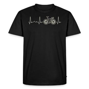 Bicicleta. Corazón. Amor. Ekg. Legumbres. - T-shirt Premium bio Homme - noir - Devant - Nico (187cm)
