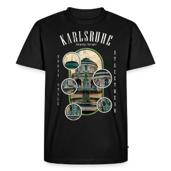Karlsruhe Germany City Skyline Home Love - Men's Premium Organic T-Shirt - black - Front - Nico (187cm)