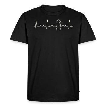 Caballero de ajedrez. Corazón. Amor. Ekg. - T-shirt Premium bio Homme - noir - Devant - Nico (187cm)