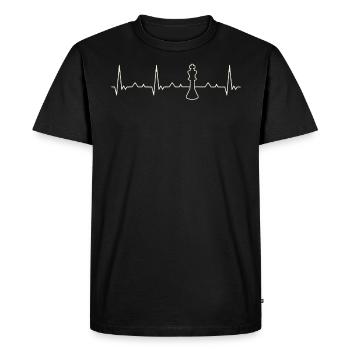 Piece de ajedrez rey. Corazón. Amor. Ekg. - T-shirt Premium bio Homme - noir - Devant - Nico (187cm)