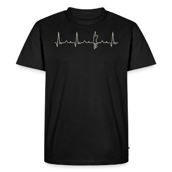 Climbing Rope cross training Trainer. Heart. Love - Men's Premium Organic T-Shirt - black - Front - Nico (187cm)