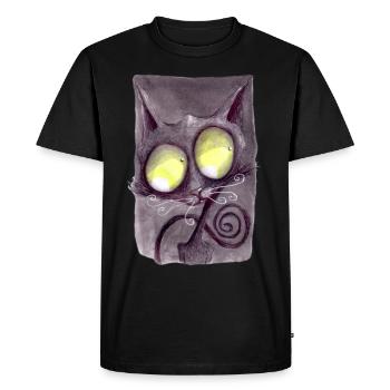 Serial Cat 19 - T-shirt Premium bio Homme - noir - Devant - Nico (187cm)