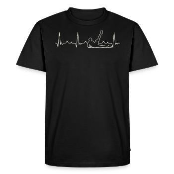 Mujer de gimnasio. Corazón. Amor. Ekg. Legumbres. - T-shirt Premium bio Homme - noir - Devant - Nico (187cm)