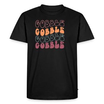 Thanksgiving Retro Vintage Gobble - T-shirt Premium bio Homme - noir - Devant - Nico (187cm)